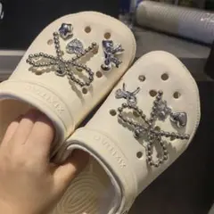 632 ジビッツ クロックス アクセサリー シルバー リボン ビジュー スター