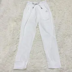 n6751 美品✨ストレッチジョガーパンツ S ウエストゴム ワンポイント 裏地