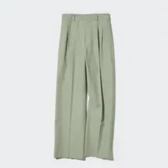 美品◇UNIQLO タックワイドパンツ　ツータック　グリーン　2023年