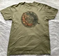 【古着】Tシャツ カーキ アニマル プリント 半袖シャツ