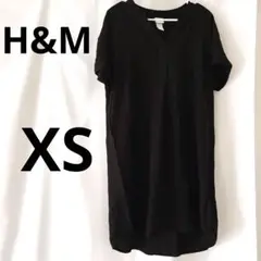 H&M ブラック 半袖チュニック　XSサイズ