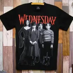 M 黒★新品アダムス・ファミリー【Wednesday】ウェンズデーＴシャツ