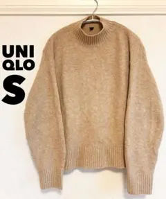 UNIQLO スフレヤーンモックネックセーター 長袖　ベージュ　Sサイズ