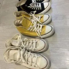 コンバースオールスター　24センチスニーカーセット（黒・黄色・白）