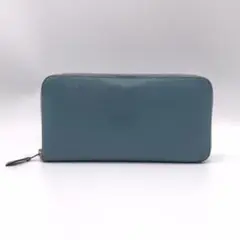 エルメス アザップ シルクイン ラウンドファスナー 長財布 ブルー