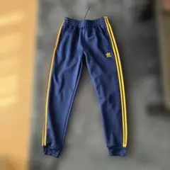 【美品】adidas アディダス　トラックパンツ　トレフォイルロゴ　ネイビー