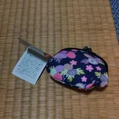 がま口イヤホンケース 和柄 花
