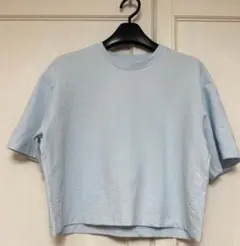 水色 クロップドTシャツ 半袖