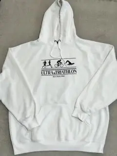 白パーカー ZIP FIVE ULTRA & TRIATHLON パーカー XL