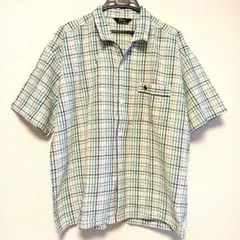 【大きめサイズ】 POLO ポロシャツ オープンカラー チェック柄 LL