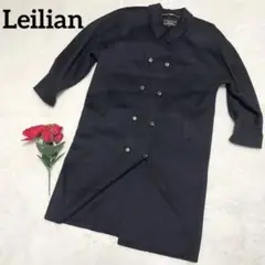 242 Leilian カシミア100% ロングコート 黒 9