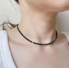 [14kgf]N35 ブラックスピネル　ネックレス