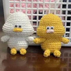 ひよことアヒルのあみぐるみ
