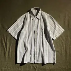 90s Southern Harbor ストライプ　ボックス　半袖シャツ　L