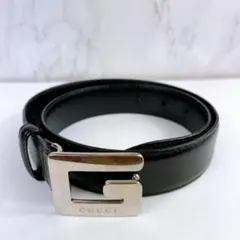 【美品】GUCCI グッチ ベルト インターロッキング ブラック GG