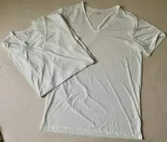 2枚セット/PEACE FIT COOL VネックTシャツ メンズXL ホワイト