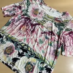 未使用タグ付き　イタリア製　グレブティック　半袖　Tシャツ　花柄　マーブル模様