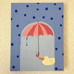 原画「ぽつぽつ雨の日」F0号　アクリル画