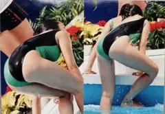 西田ひかる水泳大会水着写真2Lサイズ2枚