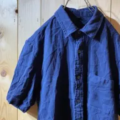 ss4861 良品計画 無印良品 半袖シャツ ネイビー 紺 M