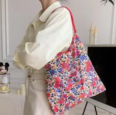 Sasada 花柄エコバッグ A 軽量　ショルダーバッグ　韓国