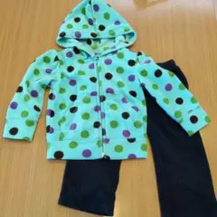 babyGap フリースパーカー　ズボン　 90 水玉①