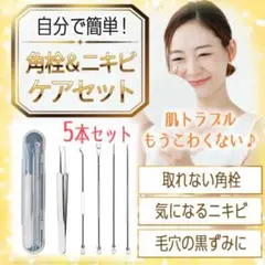 角栓取り 5本セット 黒ずみ スキンケア コスメ 除去 プッシャー