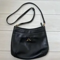 キタムラ　ショルダーバッグ　レザー　ブラック　美品