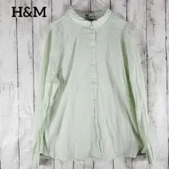 H&M【M】ストライプシャツ 薄手 オーバーシャツ 大きめ コットンシャツ