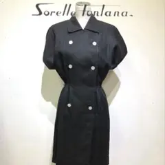 Sorelle Fontana ブラック ワンピース　リネン100%