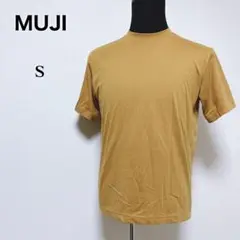 【ムジルシリョウヒン】ポリコットン 半袖 Tシャツ なめらか生地 黄茶 S