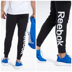 美品✨Reebok ジョガーパンツ メンズL｜ロゴ入り スリムフィット