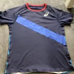 ASICS Tシャツ ネイビー/ブルー