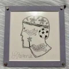 線画アート サッカーと自然 Shrime