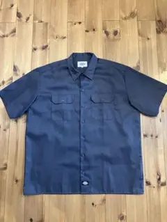Dickies ダークグレー 半袖ワークシャツ XL