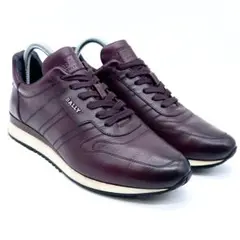 美品✨Bally バリー レザー スニーカー メタルロゴ ボルドー 25cm相当