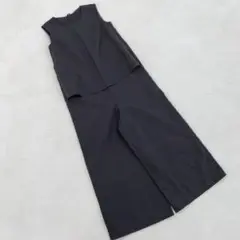 Syrup オールインワン グレー ノースリーブ ワイドレッグ ポリエステル S