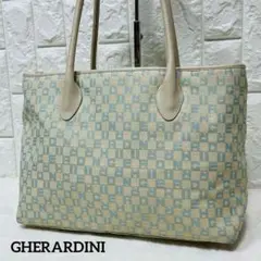 GHERARDINI キャンバス　トートバッグ　A4 総柄