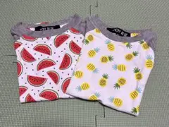 Tシャツ　2枚セット　110センチ　スイカ＆パイナップル