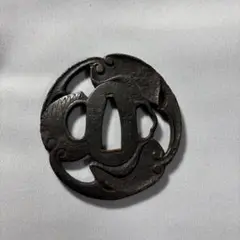 時代鍔 在銘 越前住記内作 葵図 大小 共箱付き 記内鍔 鐔 鍔 鍔：越前住記内作 | 日本刀販売の葵美術