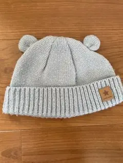 petit mainニット帽子ベビー水色サイズ46