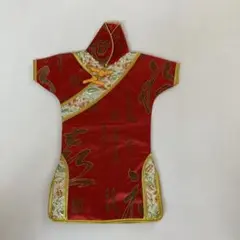 チャイナドレス風 ボトルカバー 赤 ゴールド刺繍