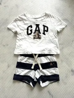 GAP セットアップ　Tシャツとストライプショートパンツセット80
