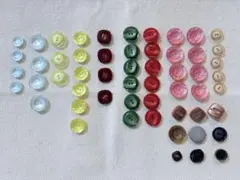 レトロボタンカラフルセット 様々な色とサイズ
