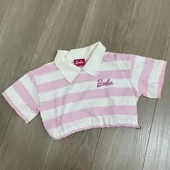 バースデイ バービー Barbie ボーダー クロップドポロシャツ Tシャツ