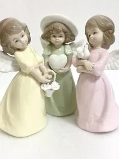 【美品】陶器人形 天使 3体セット