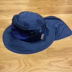 ネイビー メッシュバケットハット 日よけ付き