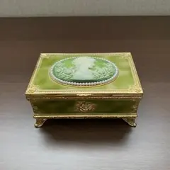 緑色のカメオデザインオルゴール