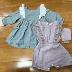 SHEIN フリル付きロンパース 74サイズ パープル