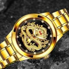 ドラゴンスタイル腕時計 ラグジュアリー腕時計 メンズ ゴールド×ブラック⑤